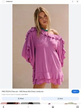 Free People wild waves Lilac Ruffle Off-Shoulder mini dress Sz xs new